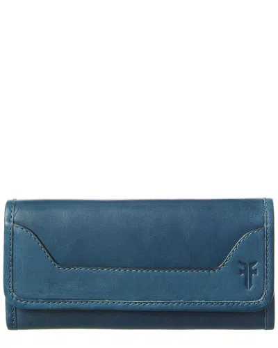 Frye Melissa Leather Wallet In Blue