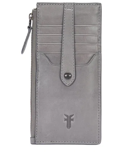 Frye Melissa Leather Wallet In Gray