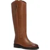Frye Melissa Lug Button Tall Leather Boot In Tan