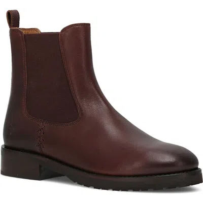 Frye Melissa Lug Chelsea Leather Boot In Brown