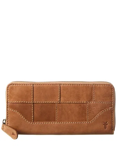 Frye Melissa Zip Leather Wallet In Brown