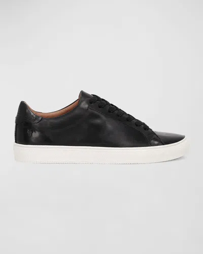 Frye Men's Astor Leather Low-top Sneakers In Black