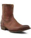 Frye Austin Inside Zip Western Boot In Cognac Leather