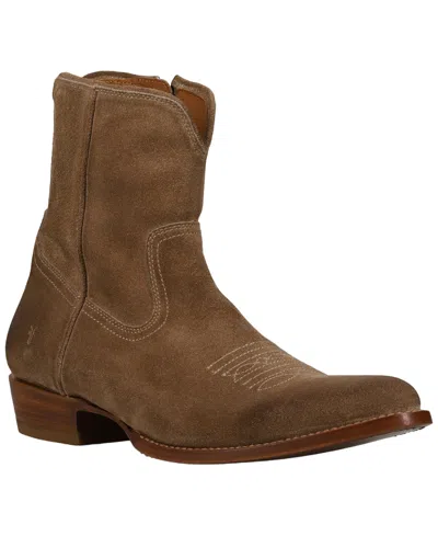 Frye Austin Inside Zip Plain Toe Boots In Brown