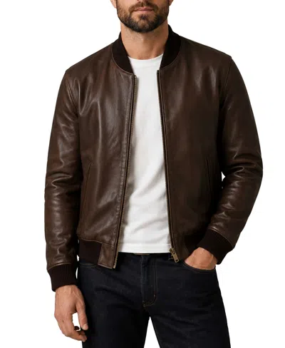 Frye Men's Bomber Classic-fit Leather Jacket In Burnt Copper