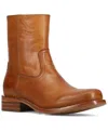 Frye Campus Leather Plain Toe Zip Boot In Brown