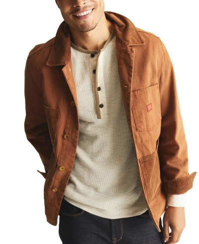 Frye Men's Corduroy-trimmed Button-front Chore Coat In Toffee
