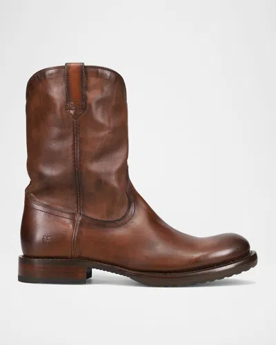 Frye Men's Duke Leather Cowboy Boots In Bourbon