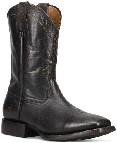 Frye Men's Hauser Logo Stitch Leather Pull On Boot In Black