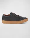 Frye Hoyt Low Lace Canvas & Leather Sneaker In Black