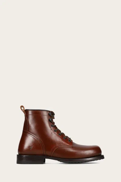 Frye Men's Hudson Plain Toe Workboot In Mahogany M In Brown