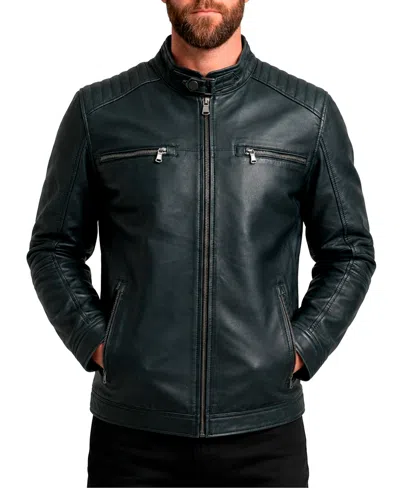 Frye Men's Moto Quilted Leather Jacket In Black