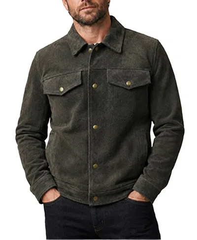 Frye Men's Suede Western Regular-fit Shirt Jacket In Dark Brown