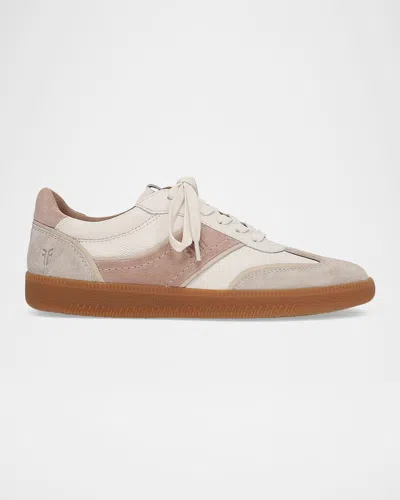 Frye Milly Mixed Leather Low-top Sneakers In Multi