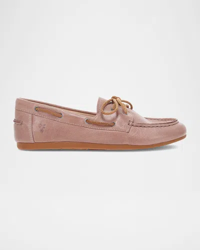 Frye Naya Leather Boat Loafers In Woodrose