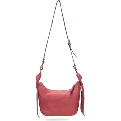 Frye Nora Knotted Leather Crossbody Strap In Burgundy