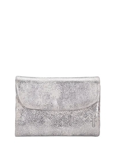 Frye Nora Leather Wallet In Silver