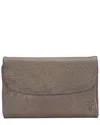 Frye Nora Leather Wallet In Gray