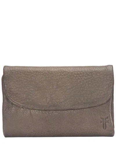 Frye Nora Leather Wallet In Grey