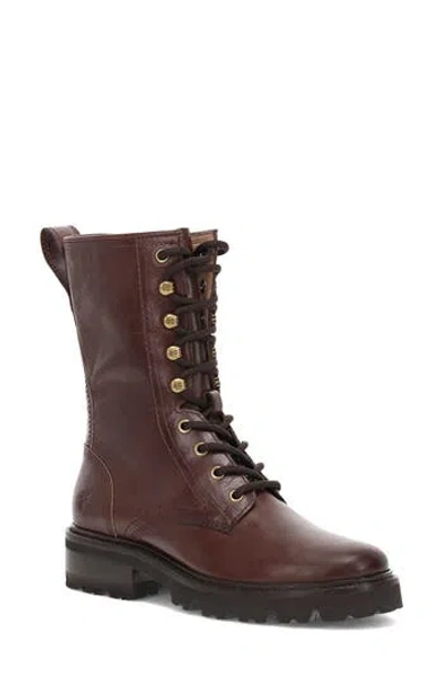 Frye Olivia Combat Boot In Animal Print
