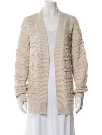 Pre-owned Frye Open Front Sweater In Neutral