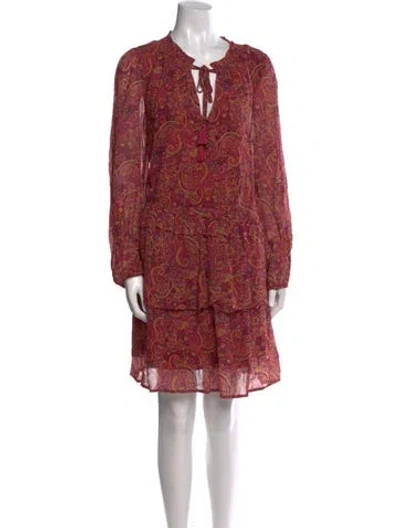 Pre-owned Frye Paisley Print Mini Dress W/ Tags In Pink