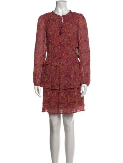 Pre-owned Frye Paisley Print Mini Dress W/ Tags In Pink