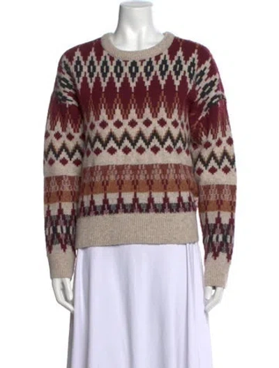 Pre-owned Frye Patterned Crew Neck Sweater In Multicolor