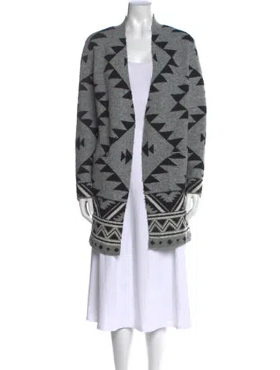 Pre-owned Frye Patterned Open Front Sweater In Multi
