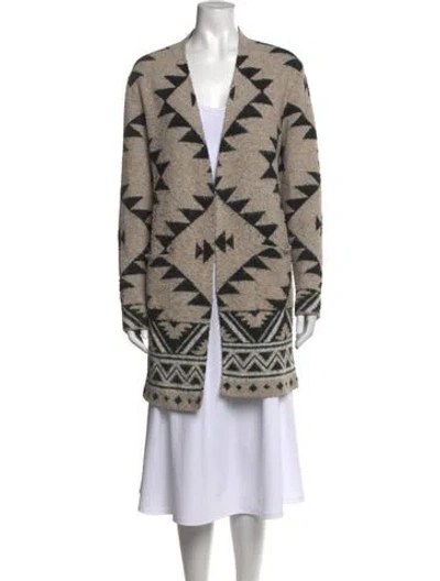 Pre-owned Frye Patterned Open Front Sweater In Neutrals