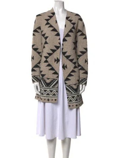 Pre-owned Frye Patterned Open Front Sweater In Neutrals