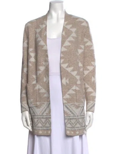 Pre-owned Frye Patterned Open Front Sweater In Neutrals