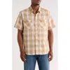 Frye Plaid Short Sleeve Dobby Button-up Shirt In Multi