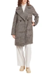 Frye Wool-blend Coat In Brown Plaid