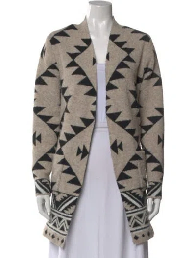 Pre-owned Frye Printed V-neck Sweater In Neutral
