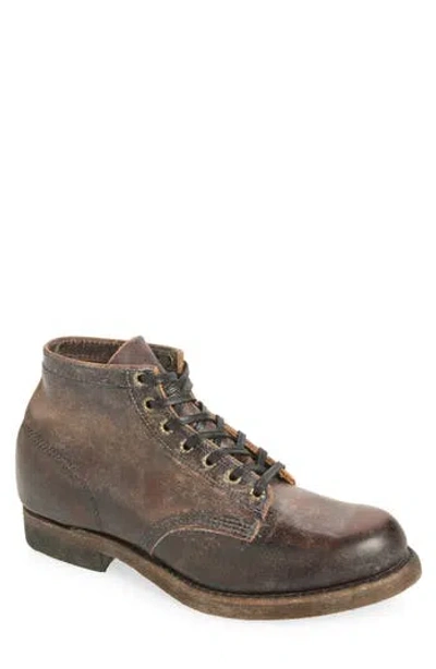 Frye Prison Leather Boot In Dark Brown