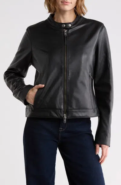 Frye Racer Leather Jacket In Black