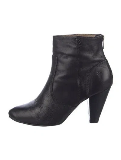Pre-owned Frye Regina Heel Bootie Leather Boots In Black