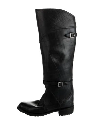 Pre-owned Frye Rubber Riding Boots In Black