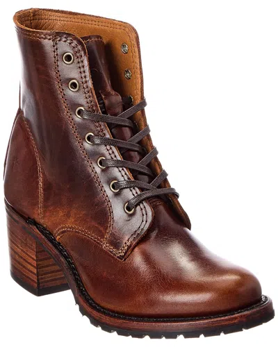 Frye Sabrina 6g Lace-up Leather Boot In Brown