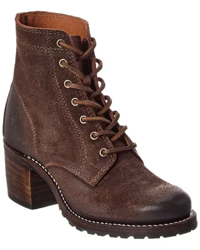 Frye Sabrina 6g Lace-up Leather Boot In Dbro
