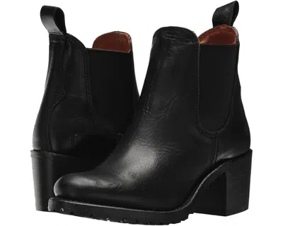 Frye Sabrina Boot Women's Us 8.5 Black Leather Ankle Block Heel Chelsea Zpo2583