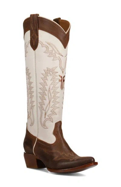 Frye Sacha Knee High Western Boot In Brown