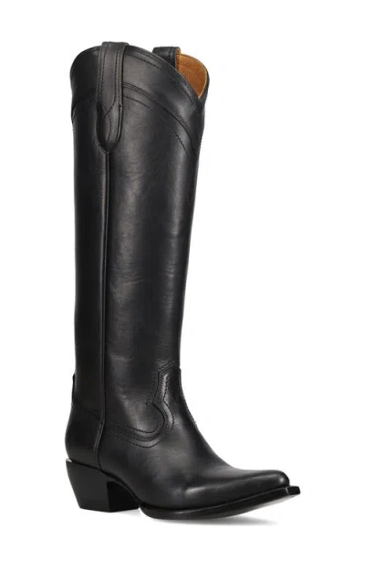Frye Sacha Knee High Western Boot In Black