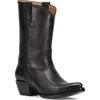 Frye Sacha Mid Pull-on Leather Boot In Black