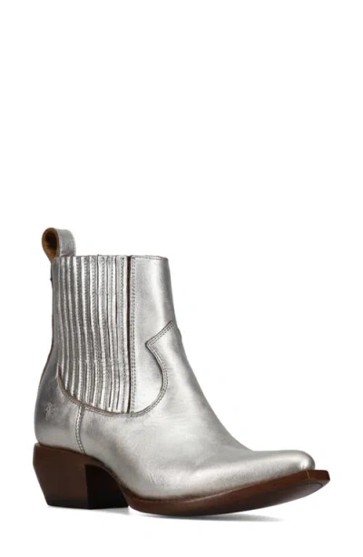 Frye Sacha Western Chelsea Boot In Silver