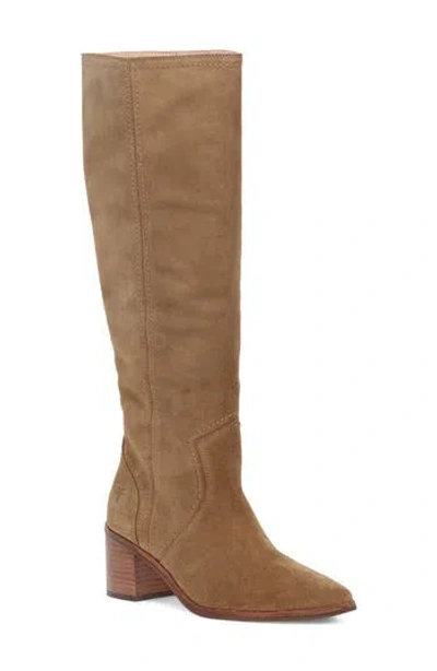 Frye Sadie Leather Knee High Boot In Almond