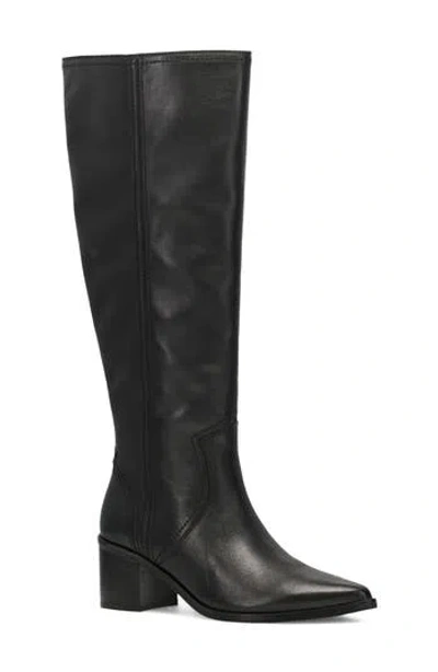 Frye Sadie Leather Knee High Boot In Black