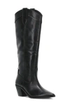 Frye Sara Knee High Western Boot In Black