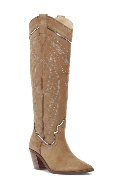 Frye Sara Pointed Toe Western Boot In Almond